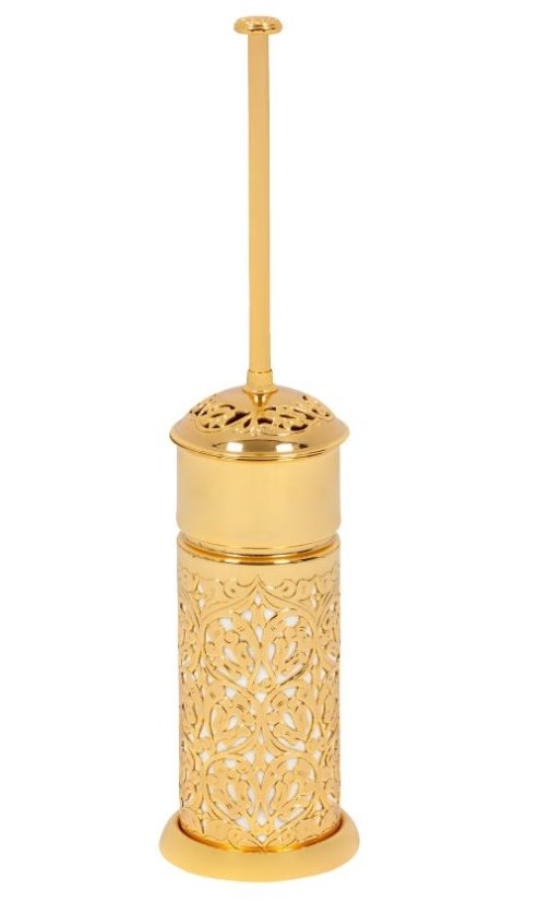 Toaletní kartáč Conchiglia volně stojící s potahem 24k zlata