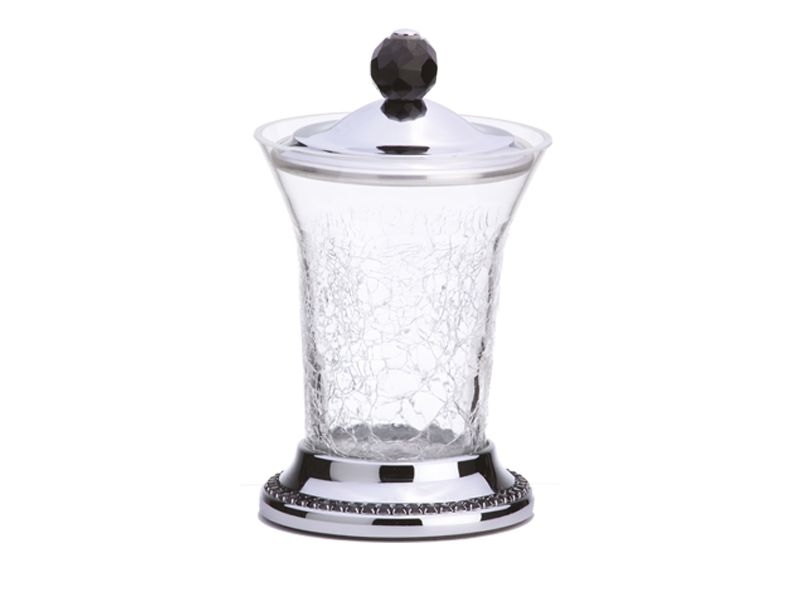 Nádoba na odličovací tampony Mimoza s černými krystaly