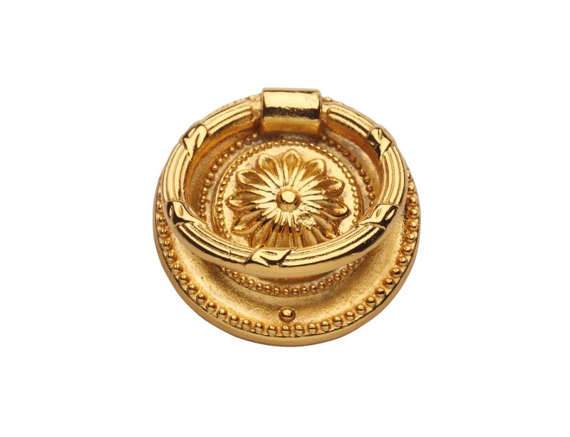 Nábytková knopka Klasicismus priemer 46mm (s kruhom) s poťahom 24k zlata