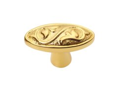 Nábytková knopka Curl s vlysom 33x17mm s poťahom 24k zlata