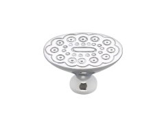 Nábytková knopka Boccolo 33x24mm s reliéfom so strieborným poťahom
