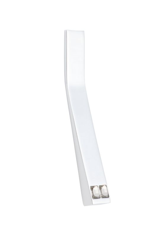 Nábytková úchytka Bendle s kryštálom25x147mm  so strieborným poťahom