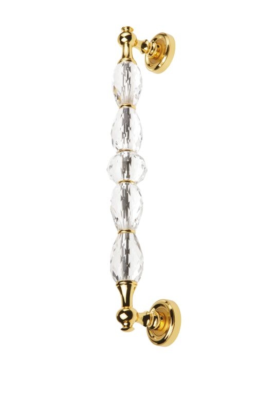 Madlo Bebek s čírym kryštálom -5 kryštálov, dĺžka 400mm - poťah 24k zlatom