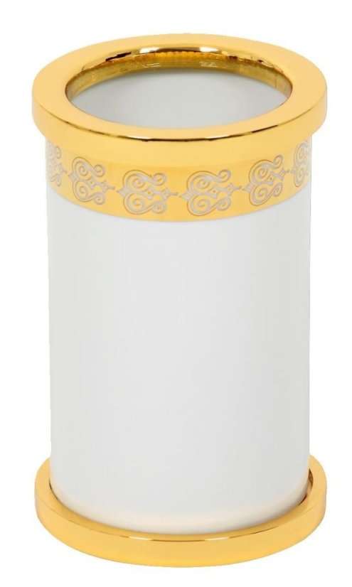 Kelímek na kartáčky Porcelaine volně stojící s potahem 24k zlata