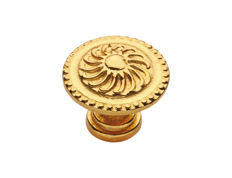Nábytková knopka Klasicismus průměr 46mm (s kruhem) s potahem 24k zlata
