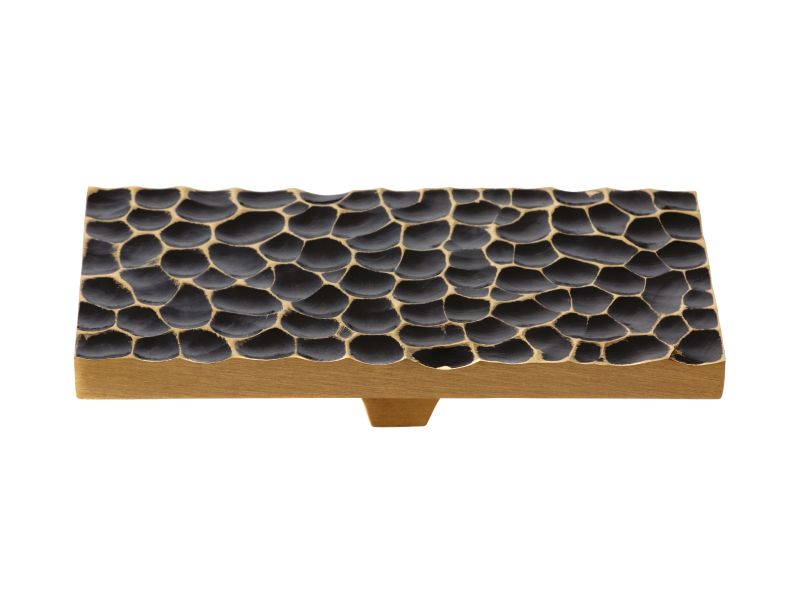Nábytková úchytka Kabara 80x50mm s čiernou patinou