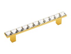 Nábytková úchytka Rana 96mm, 10ks 10x10 Swarovski s poťahom 24k zlata