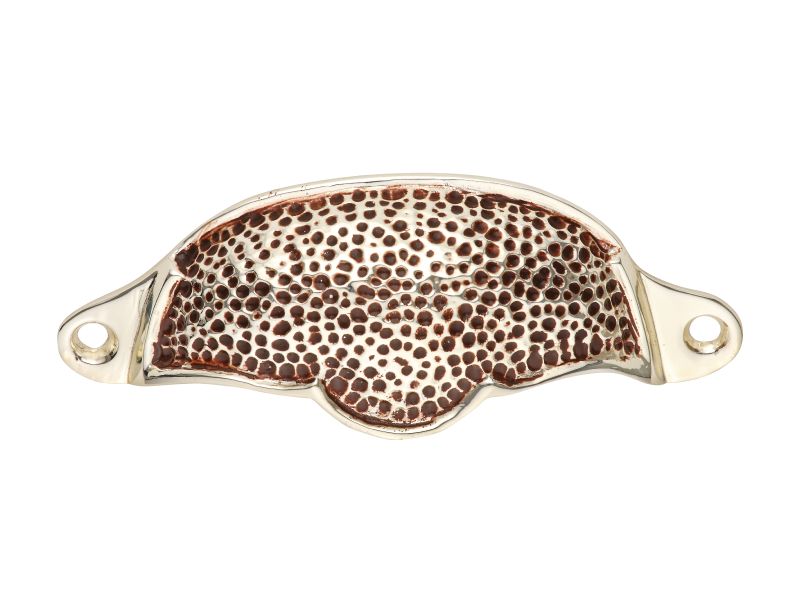 Nábytková úchytka Relief 100x35 "tečkovaný vlys" - rustikální zlatá, patinovaný chrom