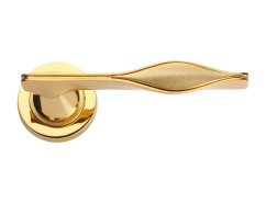 Dveřní klika Curl rozetová  s potahem 24k zlata