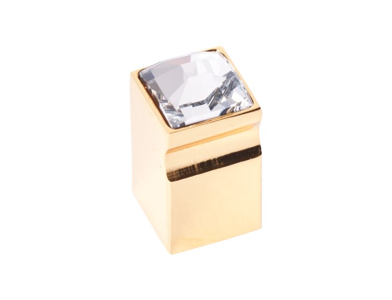 Komodová knopka Tria 10x10mm, 10x10 Swarovski s poťahom 24k zlata