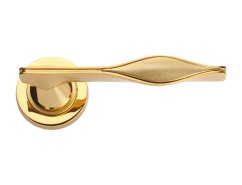 Dveřní klika Curl rozetová s potahem 24k zlata