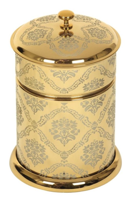 Koupelnový odpadkový koš Desenli s potahem 24k zlata