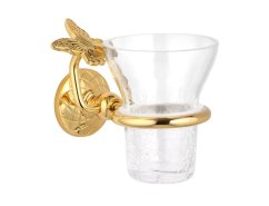 Téglik na kefky Butterfly s úchytom do steny s poťahom 24k zlata