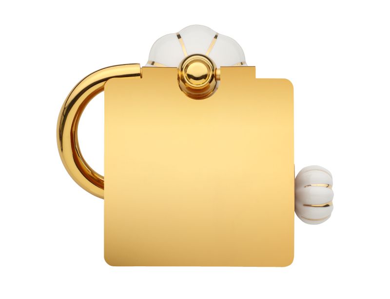 Úchyt na toaletný papier  Nisa s poťahom 24k zlata