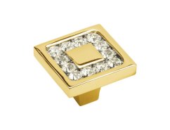 Nábytková knopka Almara 30x30 mm s poťahom 24k zlata