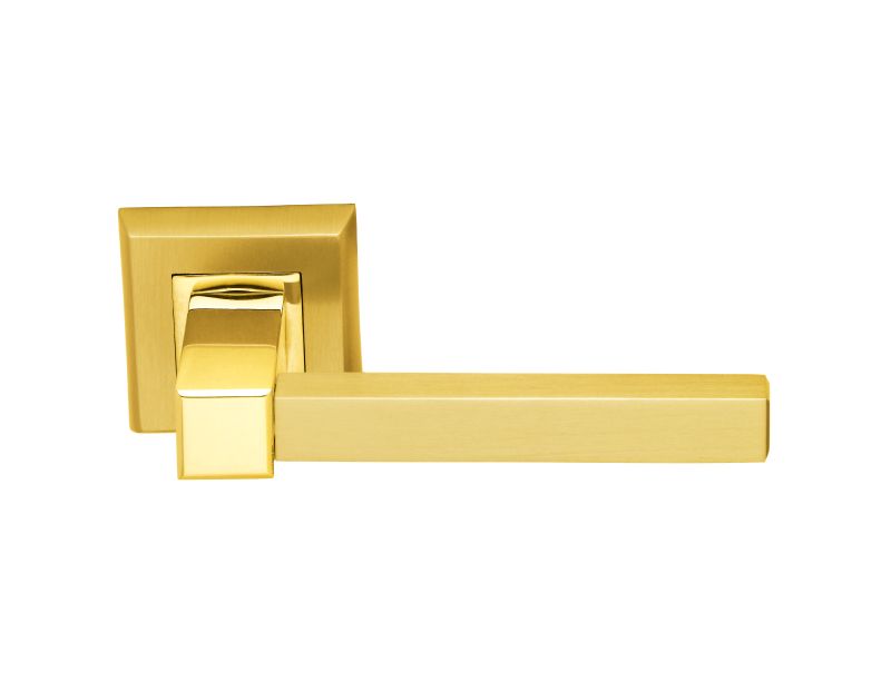 Dveřní klika Cubic s potahem 24k zlata lesk/mat - Typ klíčové dírky: FAB