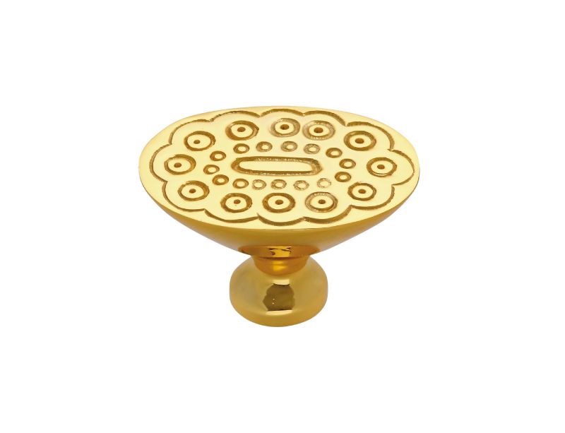 Nábytková knopka Boccolo 33x24mm s reliéfom so strieborným poťahom