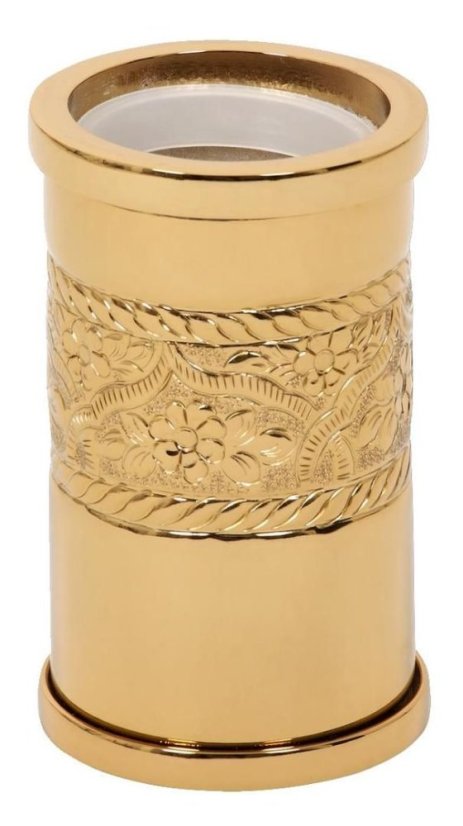 Kelímek na kartáčky Rose volně stojící s potahem 24k zlata