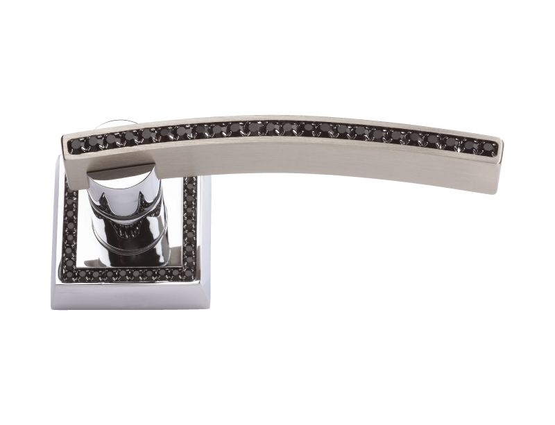 Dveřní klika Mimoza rozetová s černým krystalem