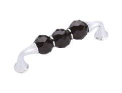 Nábytková úchytka Bebek čierny kryštál 64mm