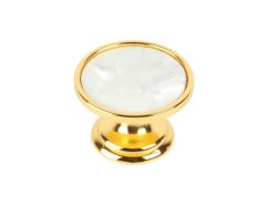 Nábytková knopka Sedef priemer 30mm s poťahom 24k zlata