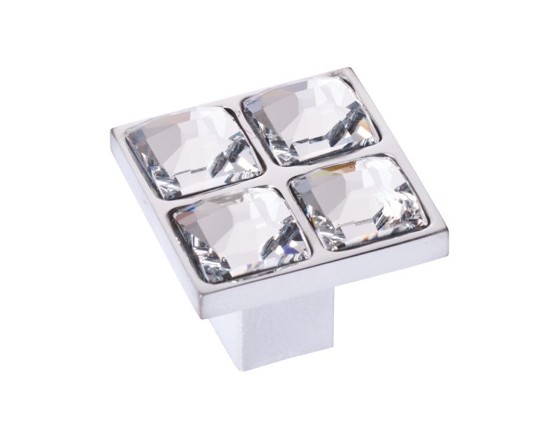 Komodová knopka Tria 50x50mm, 10x10 Swarovski s poťahom 24k zlata